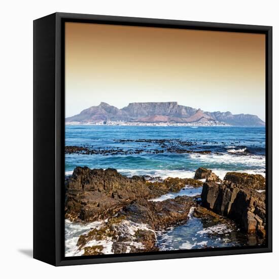 Awesome South Africa Collection Square - Cape Town seen from Robben Island-Philippe Hugonnard-Framed Premier Image Canvas