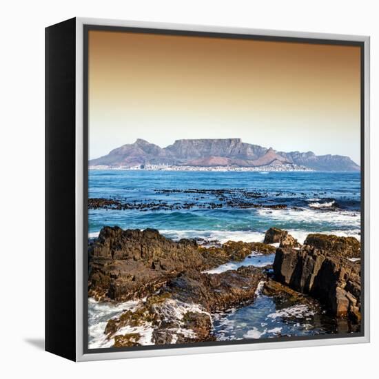 Awesome South Africa Collection Square - Cape Town seen from Robben Island-Philippe Hugonnard-Framed Premier Image Canvas