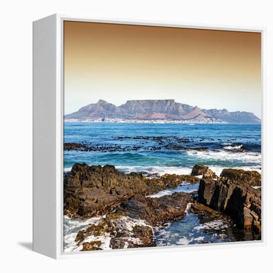 Awesome South Africa Collection Square - Cape Town seen from Robben Island-Philippe Hugonnard-Framed Premier Image Canvas