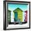 Awesome South Africa Collection Square - Colorful Beach Hut Cape Town - Lime & Greensea-Philippe Hugonnard-Framed Photographic Print