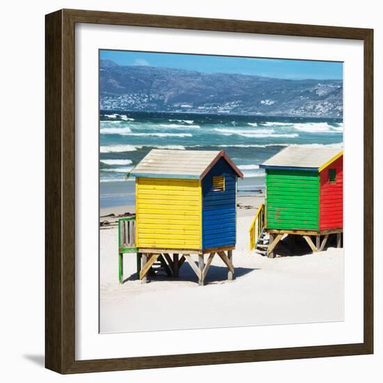 Awesome South Africa Collection Square - Colorful Beach Huts - Cape Town-Philippe Hugonnard-Framed Photographic Print