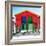 Awesome South Africa Collection Square - Colorful Beach Huts "Twelve & Thirteen" Red-Philippe Hugonnard-Framed Photographic Print