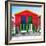 Awesome South Africa Collection Square - Colorful Beach Huts "Twelve & Thirteen" Red-Philippe Hugonnard-Framed Photographic Print