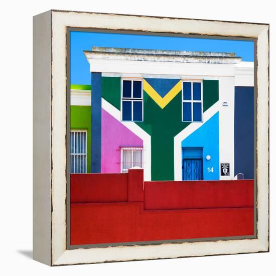 Awesome South Africa Collection Square - House African Colors - Cape Town-Philippe Hugonnard-Framed Premier Image Canvas