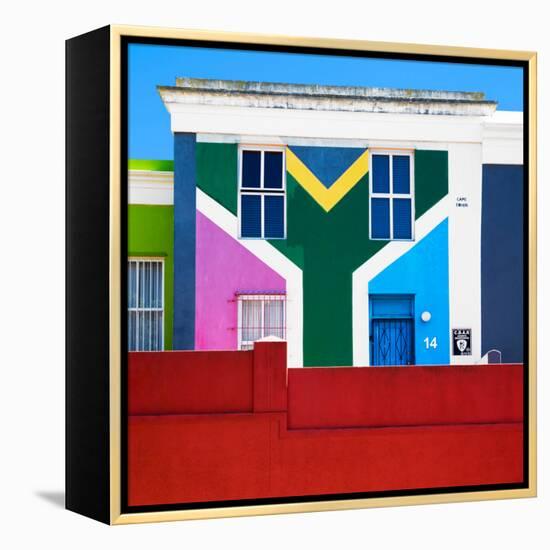 Awesome South Africa Collection Square - House African Colors - Cape Town-Philippe Hugonnard-Framed Premier Image Canvas