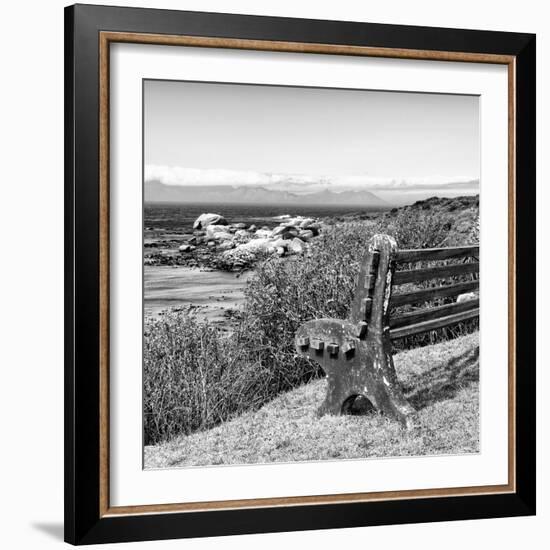 Awesome South Africa Collection Square - Lonely Bench B&W-Philippe Hugonnard-Framed Photographic Print