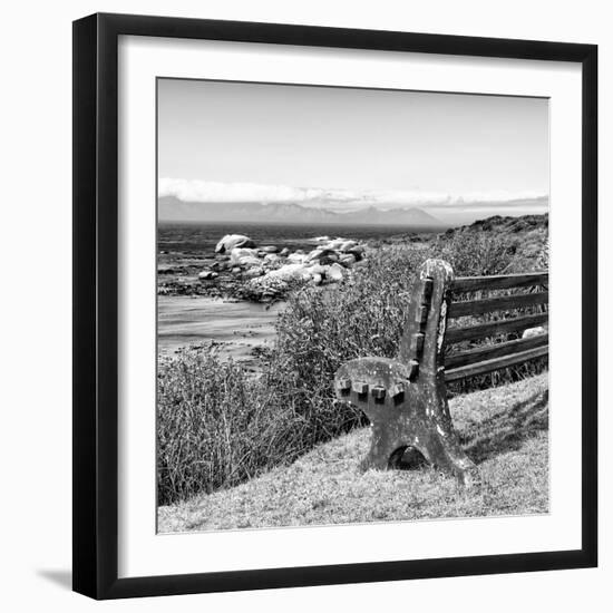 Awesome South Africa Collection Square - Lonely Bench B&W-Philippe Hugonnard-Framed Photographic Print