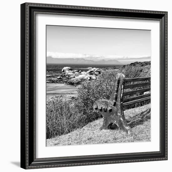 Awesome South Africa Collection Square - Lonely Bench B&W-Philippe Hugonnard-Framed Photographic Print