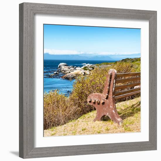 Awesome South Africa Collection Square - Lonely Bench II-Philippe Hugonnard-Framed Photographic Print