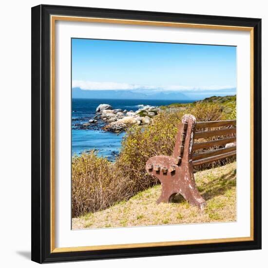 Awesome South Africa Collection Square - Lonely Bench II-Philippe Hugonnard-Framed Photographic Print