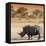 Awesome South Africa Collection Square - Rhinoceros in Savanna at Sunset-Philippe Hugonnard-Framed Premier Image Canvas