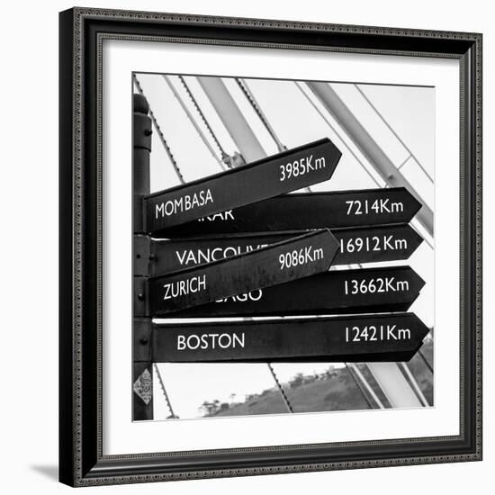 Awesome South Africa Collection Square - Sign Post Cape Town B&W-Philippe Hugonnard-Framed Photographic Print