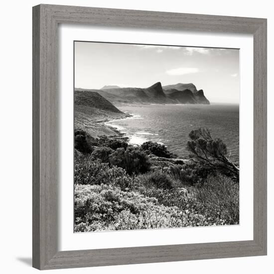 Awesome South Africa Collection Square - South Peninsula Landscape - Cape Town B&W-Philippe Hugonnard-Framed Photographic Print