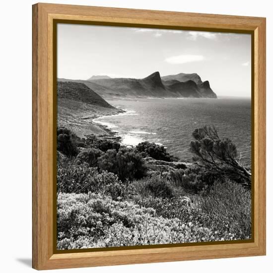 Awesome South Africa Collection Square - South Peninsula Landscape - Cape Town B&W-Philippe Hugonnard-Framed Premier Image Canvas