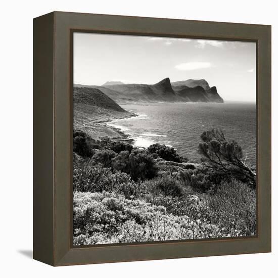 Awesome South Africa Collection Square - South Peninsula Landscape - Cape Town B&W-Philippe Hugonnard-Framed Premier Image Canvas