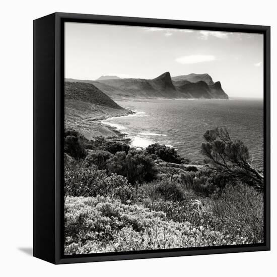 Awesome South Africa Collection Square - South Peninsula Landscape - Cape Town B&W-Philippe Hugonnard-Framed Premier Image Canvas