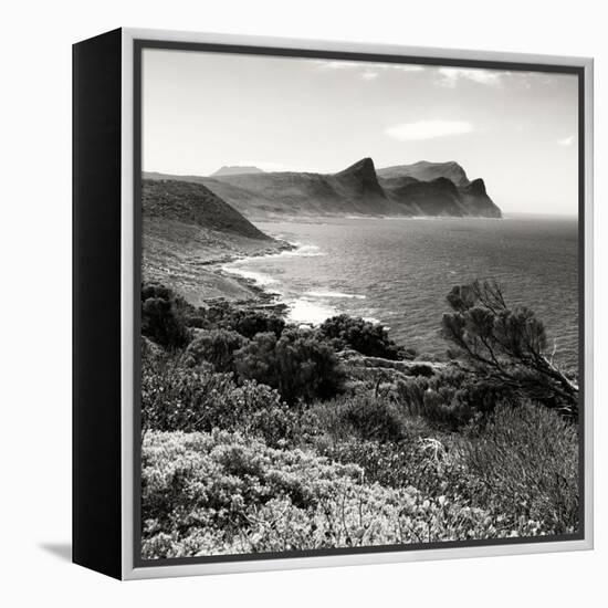 Awesome South Africa Collection Square - South Peninsula Landscape - Cape Town B&W-Philippe Hugonnard-Framed Premier Image Canvas