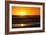 Awesome South Africa Collection - Sunset Blazing Sun over the Ocean-Philippe Hugonnard-Framed Photographic Print