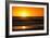 Awesome South Africa Collection - Sunset Blazing Sun over the Ocean-Philippe Hugonnard-Framed Photographic Print