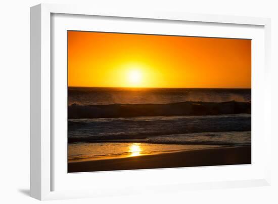 Awesome South Africa Collection - Sunset Blazing Sun over the Ocean-Philippe Hugonnard-Framed Photographic Print