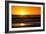 Awesome South Africa Collection - Sunset Blazing Sun over the Ocean-Philippe Hugonnard-Framed Photographic Print