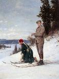 Cross Country Skiing (Oil on Canvas)-Axel Hjalmar Ender-Giclee Print