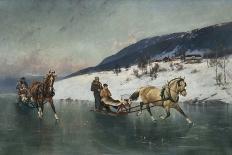 Cross Country Skiing (Oil on Canvas)-Axel Hjalmar Ender-Giclee Print