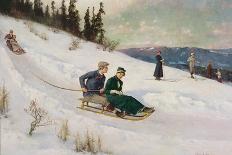 Cross Country Skiing (Oil on Canvas)-Axel Hjalmar Ender-Giclee Print