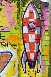 Graffiti, Coloured Rocket, Ottensen, Hanseatic City Hamburg, Germany-Axel Schmies-Photographic Print