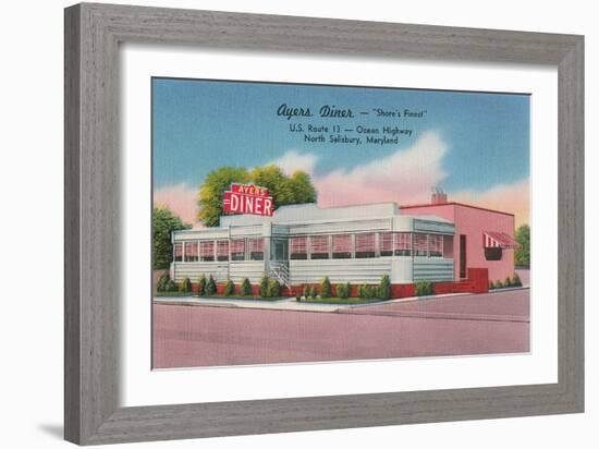 Ayer's Diner, North Salisbury, Maryland-null-Framed Art Print