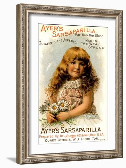 Ayer's Sarsaparilla, Ayers Tonics Water Will Cure You, Makes the Weak Strong, USA, 1890-null-Framed Giclee Print