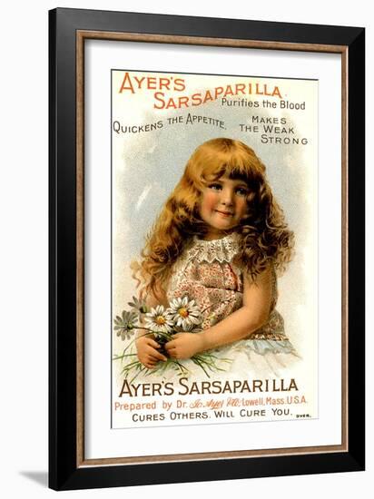 Ayer's Sarsaparilla, Ayers Tonics Water Will Cure You, Makes the Weak Strong, USA, 1890-null-Framed Giclee Print