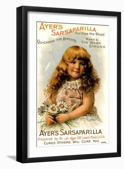 Ayer's Sarsaparilla, Ayers Tonics Water Will Cure You, Makes the Weak Strong, USA, 1890-null-Framed Giclee Print