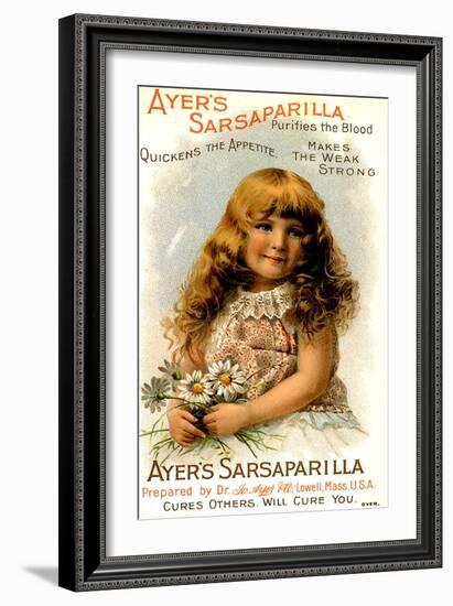 Ayer's Sarsaparilla, Ayers Tonics Water Will Cure You, Makes the Weak Strong, USA, 1890-null-Framed Giclee Print