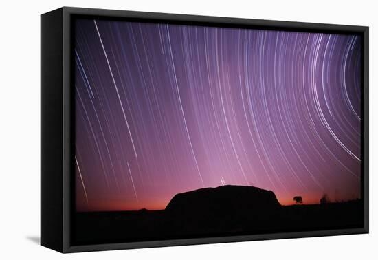 Ayers Rock and Star Trails, Ulru - Kata Tjuta National Park, Australia-null-Framed Premier Image Canvas