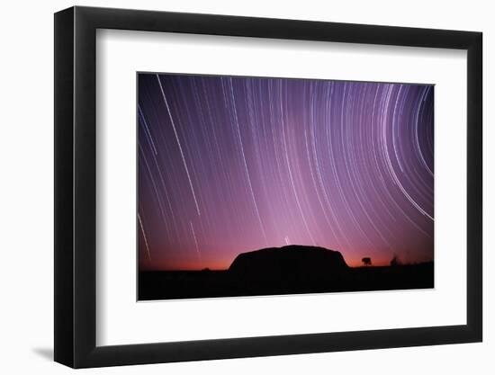 Ayers Rock and Star Trails, Ulru - Kata Tjuta National Park, Australia-null-Framed Photographic Print