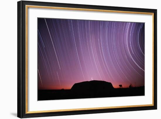 Ayers Rock and Star Trails, Ulru - Kata Tjuta National Park, Australia-null-Framed Photographic Print