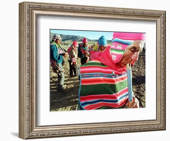 Aymara Indian Farmers Celebrate the Feast of the Cross-null-Framed Photographic Print