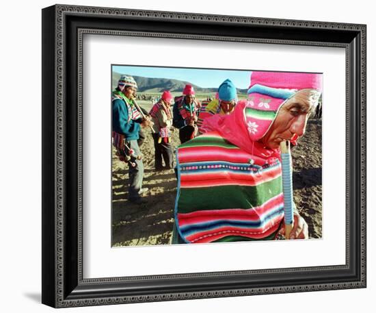 Aymara Indian Farmers Celebrate the Feast of the Cross-null-Framed Photographic Print