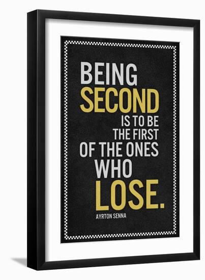 Ayrton Senna Being Second Quote-null-Framed Premium Giclee Print