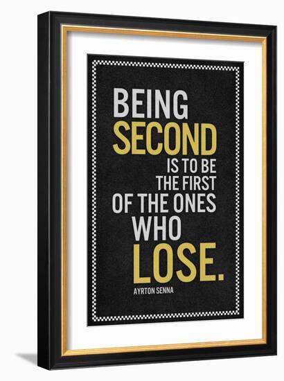 Ayrton Senna Being Second Quote-null-Framed Premium Giclee Print