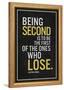 Ayrton Senna Being Second Quote-null-Framed Stretched Canvas