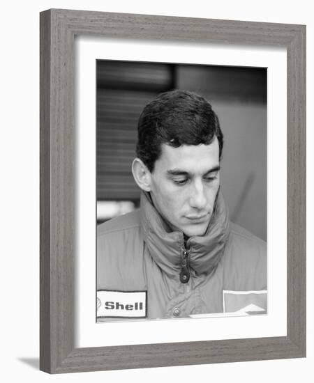 Ayrton Senna, in His First Season with Mclaren, 1988-null-Framed Photographic Print