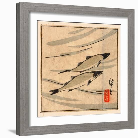 Ayu Zu, River Trout (Ayu). [Between 1868 and 1894], 1 Print : Woodcut, Color ; 9.6 X 10.8-Utagawa Hiroshige-Framed Giclee Print