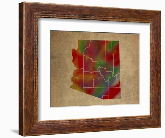 AZ Colorful Counties-Red Atlas Designs-Framed Giclee Print