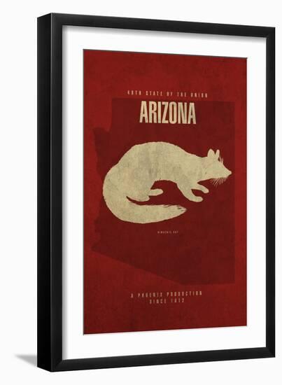 AZ State Minimalist Posters-Red Atlas Designs-Framed Giclee Print