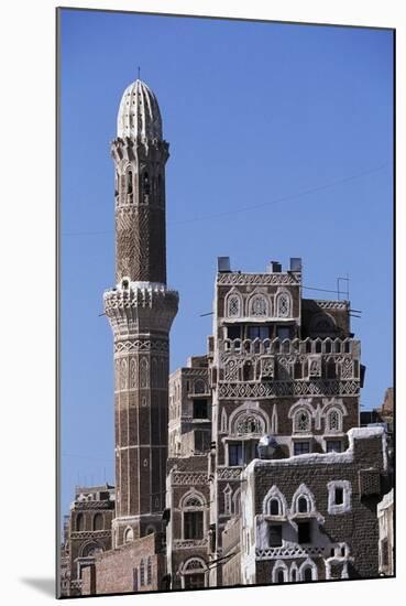 Az-Zumur Mosque, Minaret, Sana'A, Yemen-null-Mounted Giclee Print