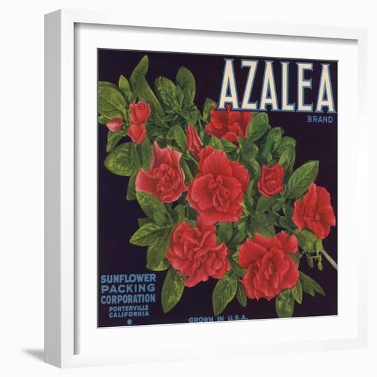 Azalea Brand - Porterville, California - Citrus Crate Label-Lantern Press-Framed Art Print