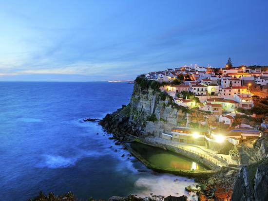 'Azenhas Do Mar at Night, Near Sintra, in Front of the Atlantic Ocean