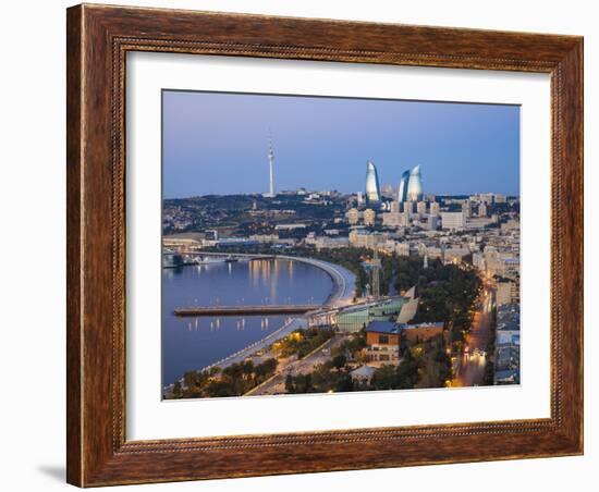 Azerbaijan, Baku, View of City Looking Towards the Baku Business Center on the Bulvur-Jane Sweeney-Framed Photographic Print